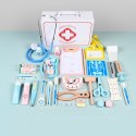 LEAN Toys Drewniany Zestaw Lekarski - 43 Elementy - Apteczka, Dentysta, Mały Lekarz