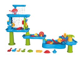 LEAN Toys Duży Interaktywny Stolik Park Wodny Do Piasku Foremki Młynki