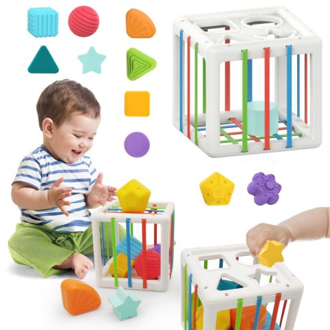 LEAN Toys Elastyczna Kostka Sensoryczna Antystresowa Sorter Gumki Klocki Dla Dzieci LEAN Toys Elastyczna Kostka Sensoryczna Antystresowa Sorter Gumki Klocki Dla Dzieci