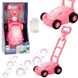 LEAN Toys Maszyna Do Baniek Mydlanych Kosiarka Jeździk z Rączką Różowa