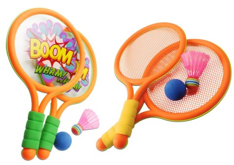 LEAN Toys Rakietki Do Badmintona Dziecięce Dinozaury Pomarańczowa Zielona LEAN Toys Rakietki Do Badmintona Dziecięce Dinozaury Pomarańczowa Zielona