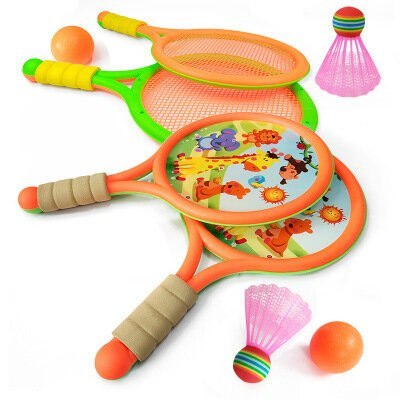 LEAN Toys Rakietki Do Badmintona Dziecięce Dinozaury Pomarańczowa Zielona LEAN Toys Rakietki Do Badmintona Dziecięce Dinozaury Pomarańczowa Zielona
