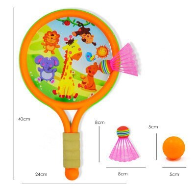 LEAN Toys Rakietki Do Badmintona Dziecięce Dinozaury Pomarańczowa Zielona LEAN Toys Rakietki Do Badmintona Dziecięce Dinozaury Pomarańczowa Zielona
