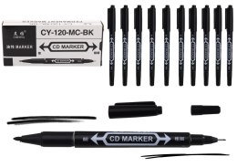 LEAN Zestaw Markerów Dwustronnych Wodoodpornych Do Płyt CD Czarny 10szt.