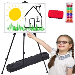 LEAN Zestaw Tablica Magnetyczna 90x60cm na Stojaku Magnesy Pisaki Gąbka