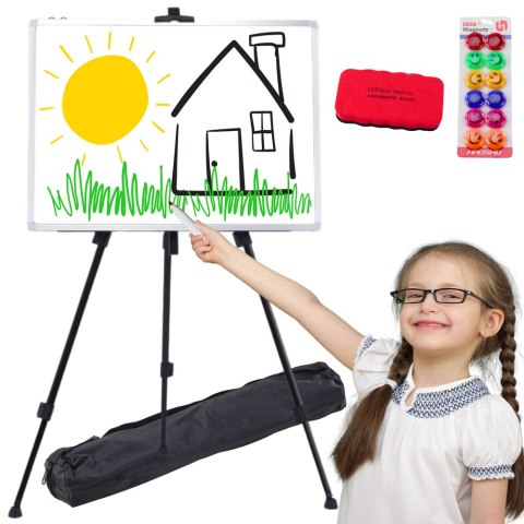 LEAN Zestaw Tablica Magnetyczna 90x60cm na Stojaku Magnesy Pisaki Gąbka LEAN Zestaw Tablica Magnetyczna 90x60cm na Stojaku Magnesy Pisaki Gąbka