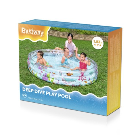 Bestway Dmuchany Basen Morski Świat 183 x 33 cm Bestway 51005 Bestway Dmuchany Basen Morski Świat 183 x 33 cm Bestway 51005