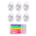 LEAN TOYS Jajka Wielkanocne Styropianowe Do Malowania Pisaki Flamastry Koguty 6szt