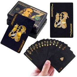 LEAN TOYS Karty Do Gry Towarzyskiej Eleganckie Banknot Dolar Czarne Talia 54 Karty