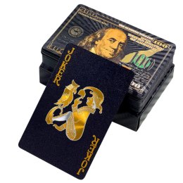 LEAN TOYS Karty Do Gry Towarzyskiej Eleganckie Banknot Dolar Czarne Talia 54 Karty