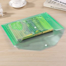 LEAN Teczka Folder Kopertowy Z Zapięciem Przeźroczysty Zielony A4 20 Sztuk