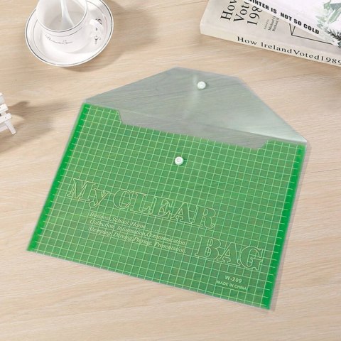 LEAN Teczka Folder Kopertowy Z Zapięciem Przeźroczysty Zielony A4 20 Sztuk LEAN Teczka Folder Kopertowy Z Zapięciem Przeźroczysty Zielony A4 20 Sztuk