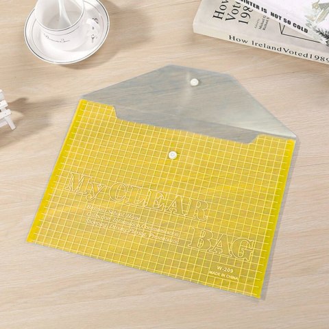 LEAN Teczka Folder Kopertowy Z Zapięciem Przeźroczysty Żółty A4 20 Sztuk LEAN Teczka Folder Kopertowy Z Zapięciem Przeźroczysty Żółty A4 20 Sztuk