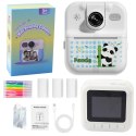 LEAN Toys Aparat Natychmiastowy z Drukarką Termiczną Gry 3 Rolki Biały Panda