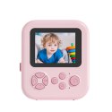 LEAN Toys Aparat Natychmiastowy z Drukarką Termiczną Gry 3 Rolki Różowy Jednorożec