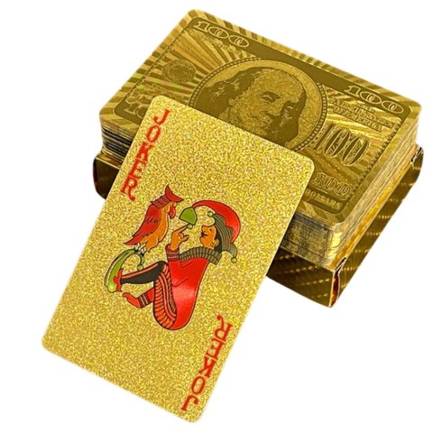 LEAN Toys Karty Do Gry Towarzyskiej Eleganckie Banknot Dolar Złote Talia 54 Karty LEAN Toys Karty Do Gry Towarzyskiej Eleganckie Banknot Dolar Złote Talia 54 Karty