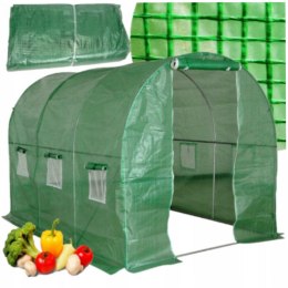 LEAN Tunel Foliowy Ogrodowy Szklarnia 2x3 6m2 Zielony na Warzywa Stelaż