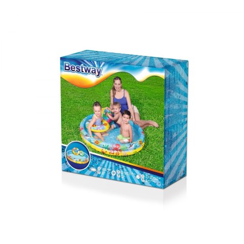Dmuchany Basen Zestaw 3w1 dla dzieci 122x20cm Tropikalny BESTWAY + Kółko do pływania + Piłka plażowa