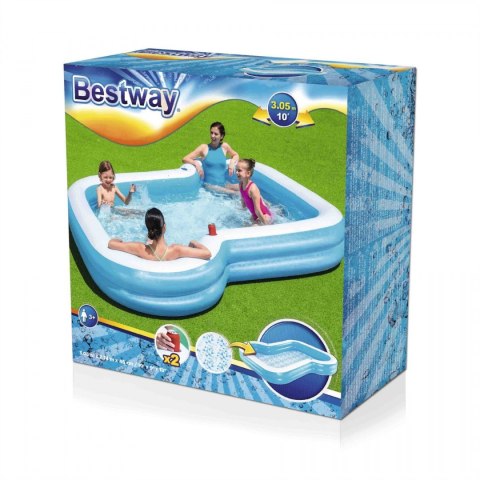 Dmuchany Basen Sunsational dla rodziny 305x274x46cm BESTWAY + 2 miejsca na napoje Dmuchany Basen Sunsational dla rodziny 305x274x46cm BESTWAY + 2 miejsca na napoje