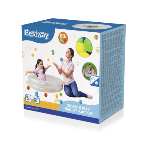 Dmuchany Basenik 2w1 dla dzieci 2+ Różowy BESTWAY 91x20cm Brodzik + Suchy basen + 50 piłeczek Dmuchany Basenik 2w1 dla dzieci 2+ Różowy BESTWAY 91x20cm Brodzik + Suchy basen + 50 piłeczek