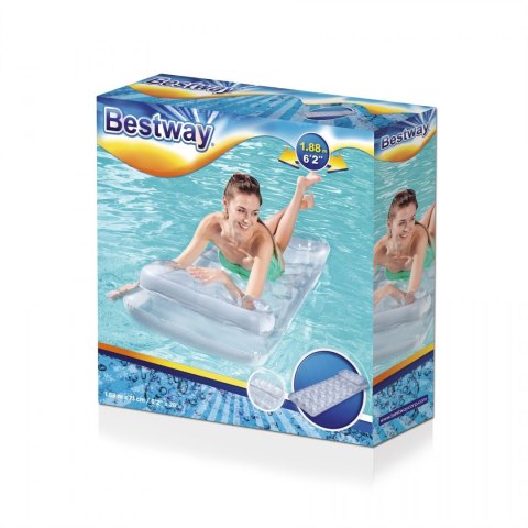 Dmuchany Materac plażowy Srebrny metalik 188x71cm BESTWAY + Zestaw naprawczy Dmuchany Materac plażowy Srebrny metalik 188x71cm BESTWAY + Zestaw naprawczy