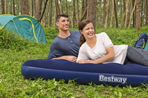 Dmuchany Materac turystyczny do spania 2-osobowy flokowany BESTWAY 203x152x22cm + Zestaw naprawczy Dmuchany Materac turystyczny do spania 2-osobowy flokowany BESTWAY 203x152x22cm + Zestaw naprawczy