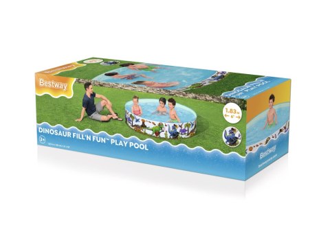 Bestway Basen Ogrodowy Dinozaury 183 cm x 38 cm Bestway