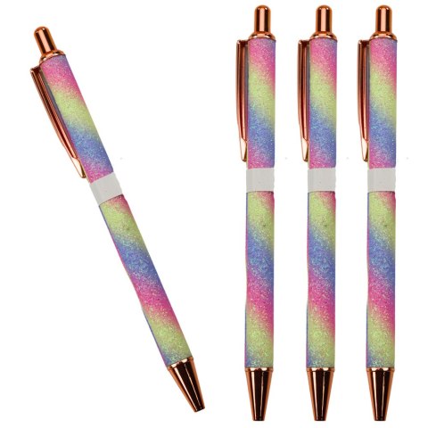 LEAN Długopis Metalowy Automatyczny Brokatowy Niebieski Tusz 1.0mm LEAN Długopis Metalowy Automatyczny Brokatowy Niebieski Tusz 1.0mm