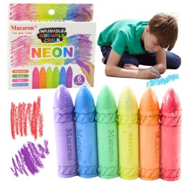 LEAN Kreda Kolorowa Neonowa Tablicowa Chodnikowa Zestaw 6 Szt