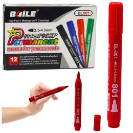 LEAN Marker Permanentny Wodoodporny Czerwony 2,5-4,5 mm