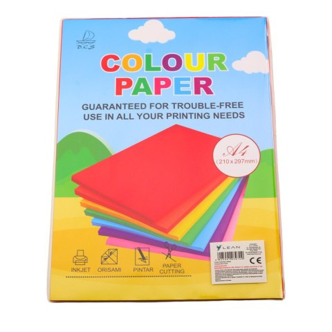 LEAN Papier Kolorowy Ozdobny A4 Do Druku Rękodzieła Kartki 100Szt LEAN Papier Kolorowy Ozdobny A4 Do Druku Rękodzieła Kartki 100Szt