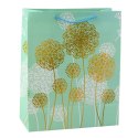 LEAN Torba Prezentowa Dmuchawce Złote Elementy 32 x 26 x 12cm