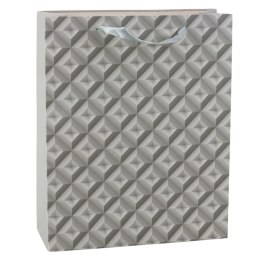 LEAN Torba Prezentowa Efekt Geometrii 3D Szara 32 x 26 x 10,5 cm