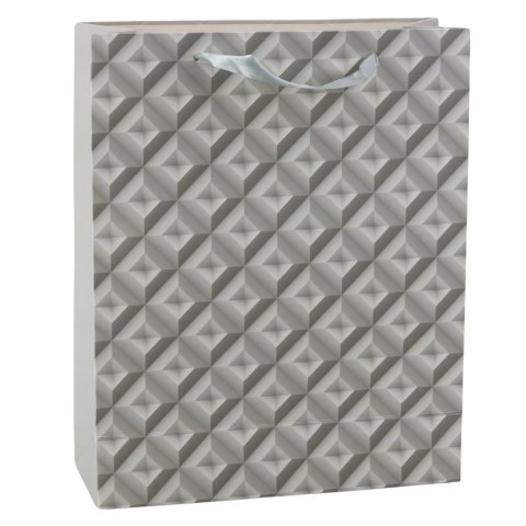 LEAN Torba Prezentowa Efekt Geometrii 3D Szara 32 x 26 x 10,5 cm LEAN Torba Prezentowa Efekt Geometrii 3D Szara 32 x 26 x 10,5 cm