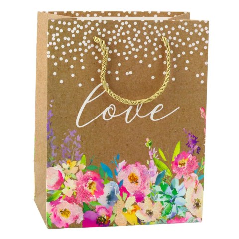 LEAN Torba Prezentowa Napis Love Kwiaty 23 x 18 x 10,5 cm LEAN Torba Prezentowa Napis Love Kwiaty 23 x 18 x 10,5 cm