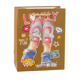 LEAN Torba Prezentowa Papierowa Kolorowe Motywy 23 x 18 x 10,5 cm