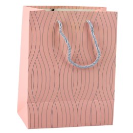 LEAN Torba Prezentowa Papierowa Srebrne Linie Faliste 23 x 18 x 10,5 cm