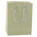 LEAN Torba Prezentowa Papierowa Srebrne Linie Faliste 23 x 18 x 10,5 cm