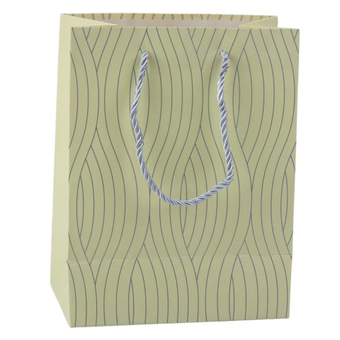 LEAN Torba Prezentowa Papierowa Srebrne Linie Faliste 23 x 18 x 10,5 cm LEAN Torba Prezentowa Papierowa Srebrne Linie Faliste 23 x 18 x 10,5 cm