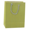 LEAN Torba Prezentowa Papierowa Srebrne Linie Faliste 23 x 18 x 10,5 cm