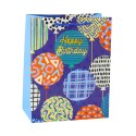 LEAN Torba Prezentowa Papierowa Urodzinowa Wzory 23 x 18 x 10,5 cm