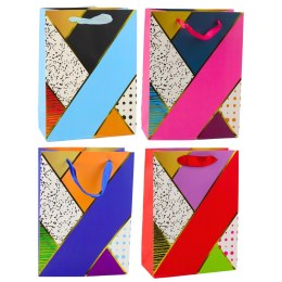 LEAN Torba Prezentowa Papierowa Wzory Geometryczne 23 x 18 x 10,5 cm
