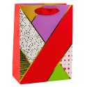 LEAN Torba Prezentowa Papierowa Wzory Geometryczne 23 x 18 x 10,5 cm