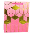 LEAN Torba Prezentowa Papierowa Wzory Geometryczne Złote 32 x 26 x 12 cm