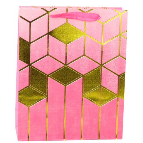 LEAN Torba Prezentowa Papierowa Wzory Geometryczne Złote 32 x 26 x 12 cm LEAN Torba Prezentowa Papierowa Wzory Geometryczne Złote 32 x 26 x 12 cm