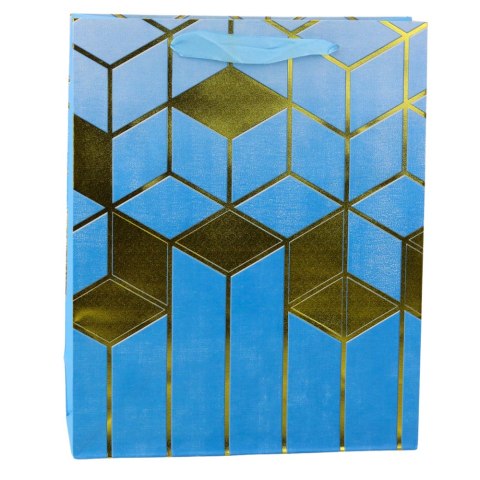 LEAN Torba Prezentowa Papierowa Wzory Geometryczne Złote 32 x 26 x 12 cm LEAN Torba Prezentowa Papierowa Wzory Geometryczne Złote 32 x 26 x 12 cm