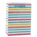 LEAN Torba Prezentowa Serca Gwiazdki Kropki Paski Kolorowe 23 x 18 x 10,5 cm