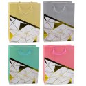 LEAN Torba Prezentowa Wzory Geometryczne Marmur 23 x 18 x 10,5 cm