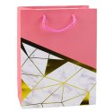LEAN Torba Prezentowa Wzory Geometryczne Marmur 23 x 18 x 10,5 cm