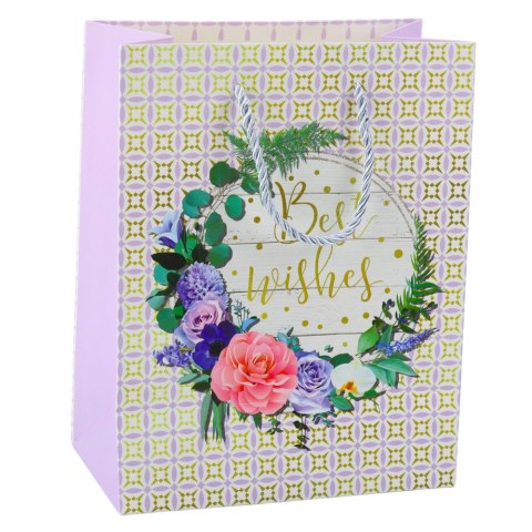 LEAN Torba Prezentowa Wzory Kwiaty Best Wishes 23 x 18 x 10,5 cm LEAN Torba Prezentowa Wzory Kwiaty Best Wishes 23 x 18 x 10,5 cm